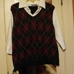 Faux blouse/sweater vest
